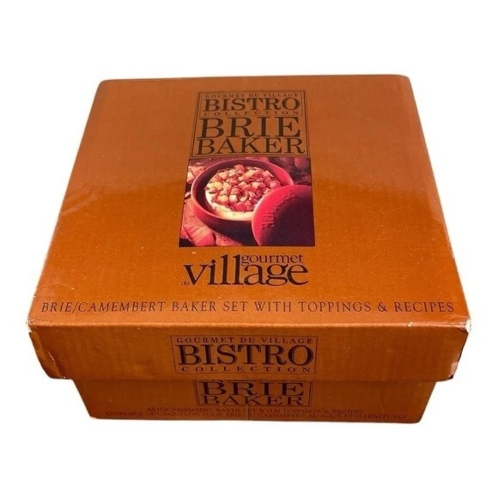 Vintage Bistro Brown Ceramic Brie Camembert Cheese Baker Keeper 5x5 Excellent